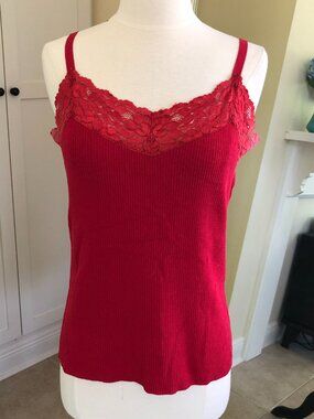 Sharon Young Dark Red Camisole Tank Top Large